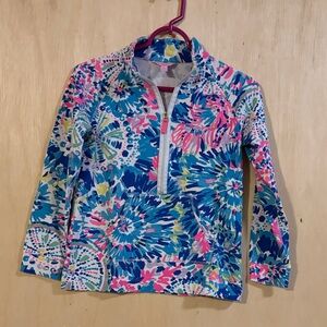 Lot of 2 Lilly Pulitzer Colorful Kids Swim Rash Guard 12-14 X large